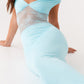 Michele Spitzen Maxikleid – Türkis