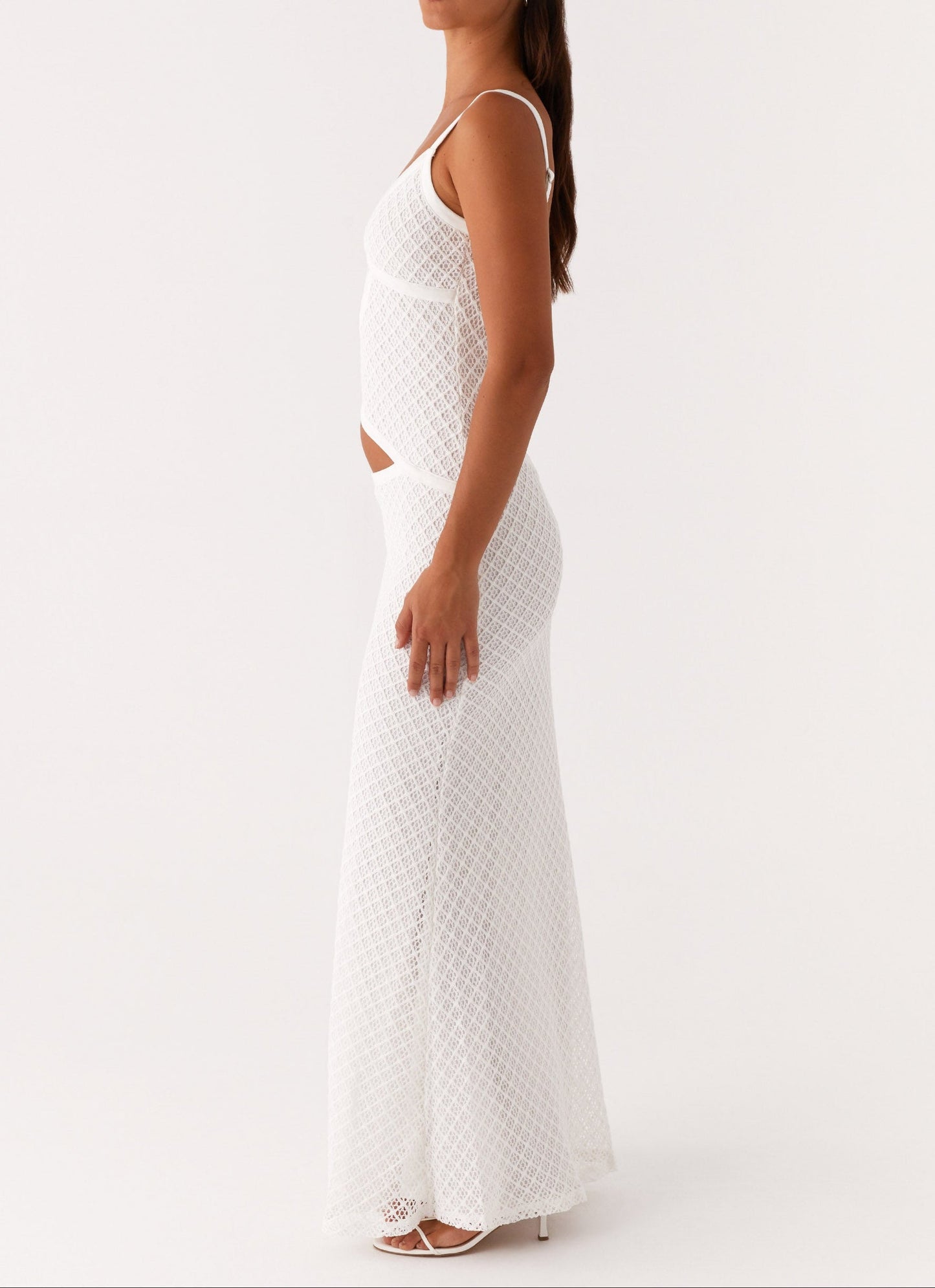 Orsa Maxi Dress - White Crochet Pattern