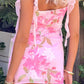 Leonora pink floral mini dress 