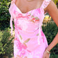 Leonora pink floral mini dress 