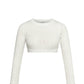 Amalfi white knit ruffle top