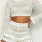 Amalfi white knit ruffle top