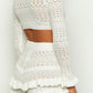 Amalfi white knit ruffle top