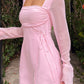 Vittoria mini dress with long sleeves in baby pink