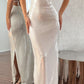 Italia White Maxi Slip with Sequins
