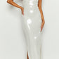 Italia White Maxi Slip with Sequins