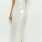 Italia White Maxi Slip with Sequins