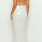 Italia White Maxi Slip with Sequins