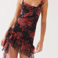 María Mesh Mini Dress – Midnight Pink