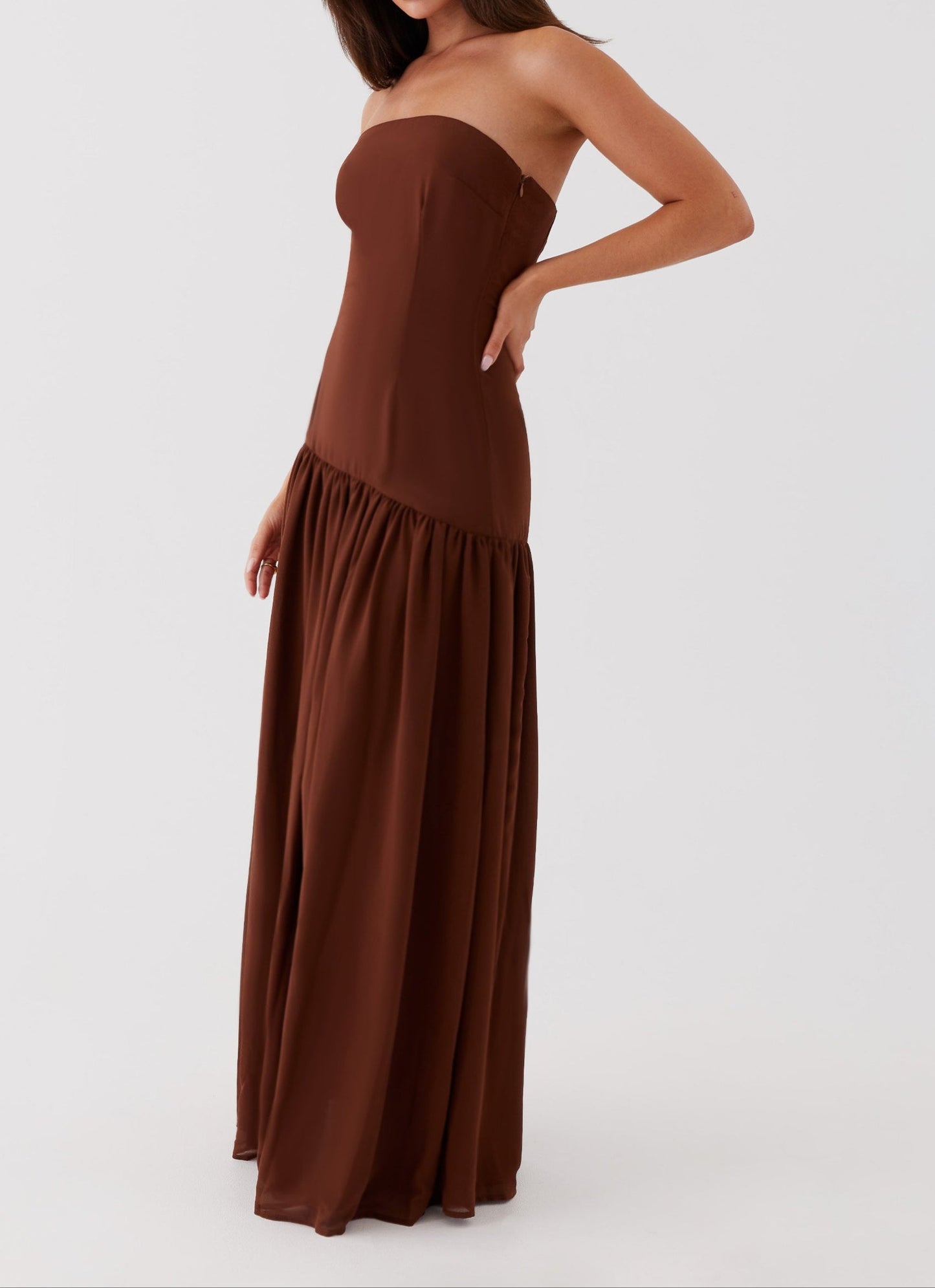 Gioconda Strapless Maxi Dress – Brown
