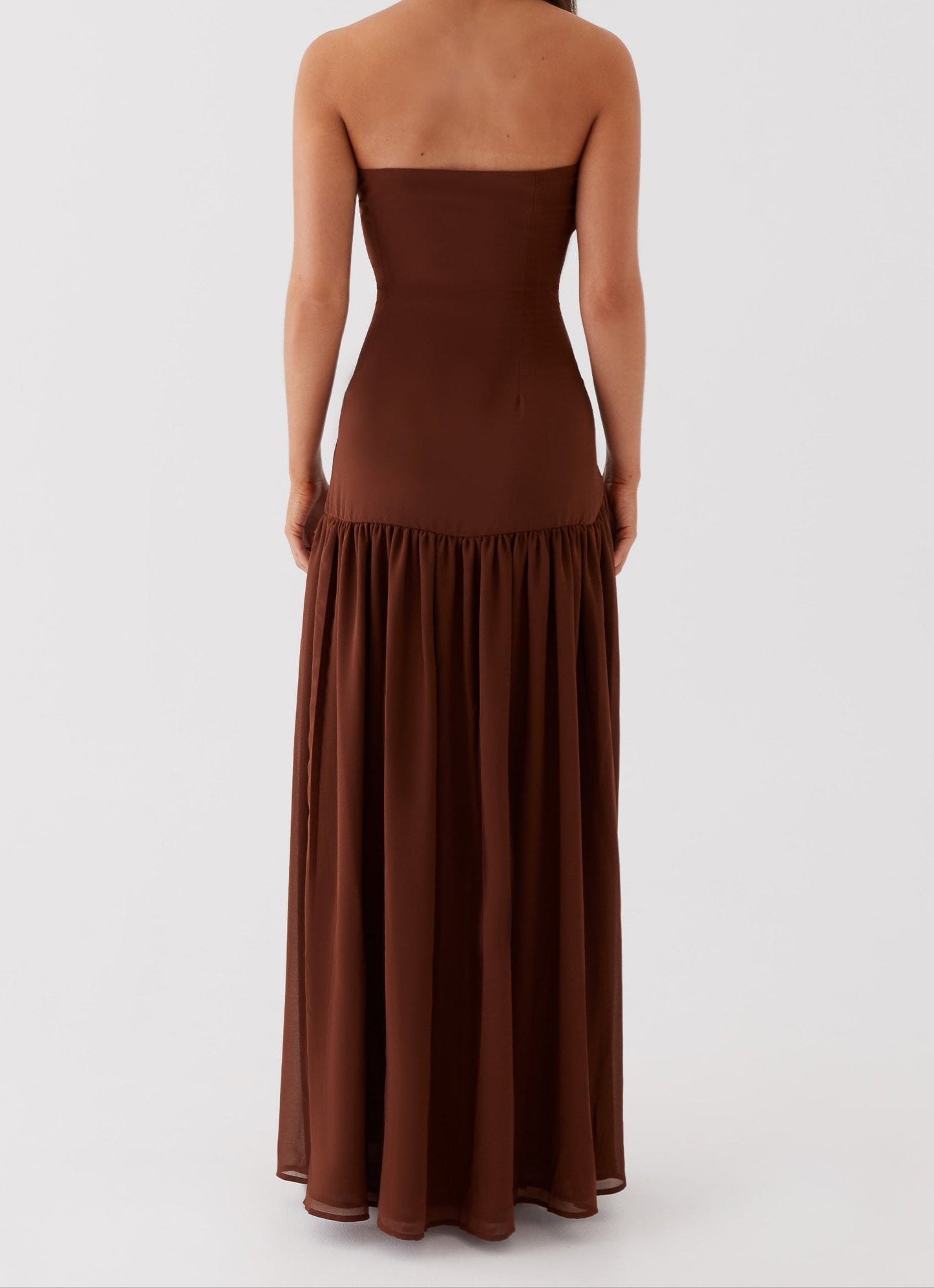 Gioconda Strapless Maxi Dress – Brown