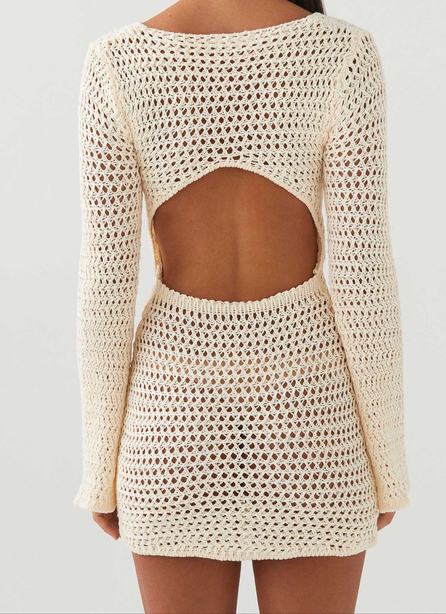 Filide Häkel Minikleid – Elfenbein