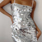 Laguna mini dress in silver with glitter