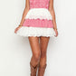 Fabiana Red and White Strapless Mini Dress