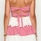 Fabiana Red and White Strapless Mini Dress
