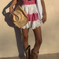 Fabiana Red and White Strapless Mini Dress