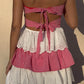 Fabiana Red and White Strapless Mini Dress