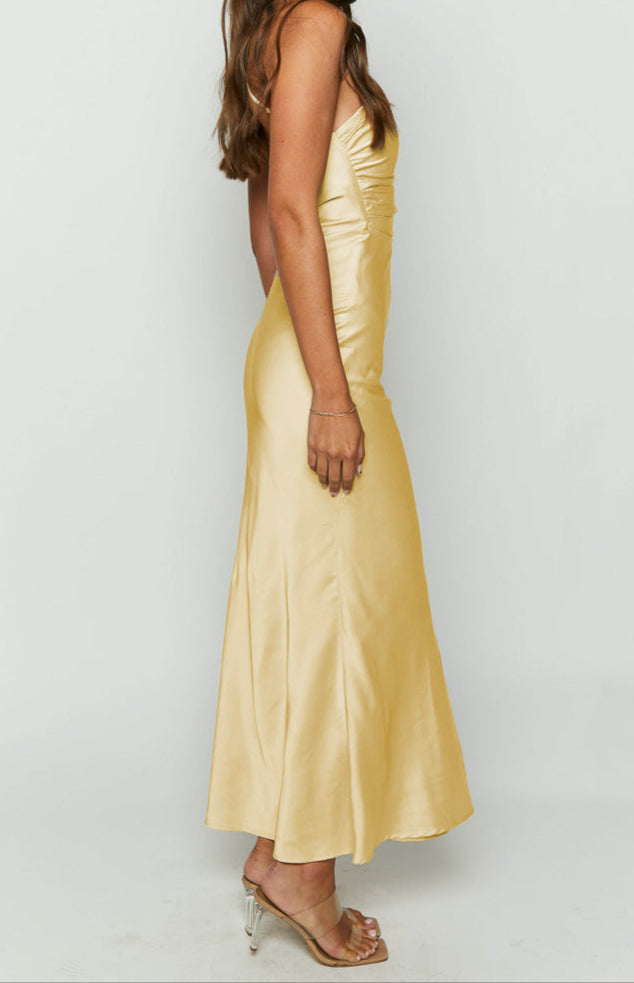 Bambi Yellow Formal Maxi Dress 