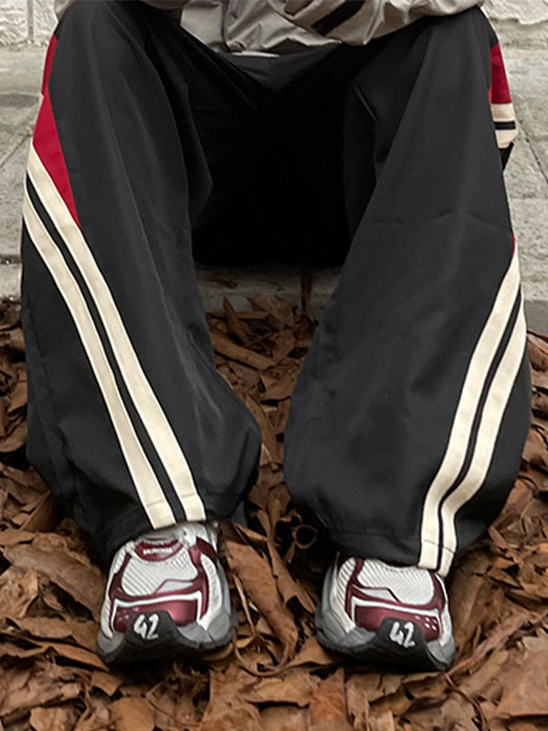 Men's Hip Hop Panel Striped Loose Sweatpants