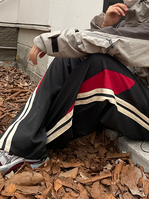 Men's Hip Hop Panel Striped Loose Sweatpants