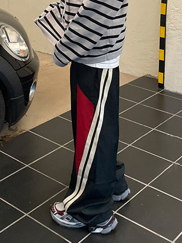 Men's Hip Hop Panel Striped Loose Sweatpants