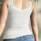 White vintage tank top with lace trim