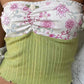 Cute Floral Knitted Bandeau Top with Patchwork