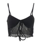 Black Vintage Mesh Perspective Cami Top