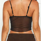 Black Vintage Mesh Perspective Cami Top