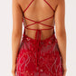 Pazienza Paillettenspitzen Minikleid – Rot