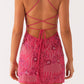 Vietta Pailletten Cami Minikleid - Fuchsia