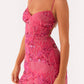 Vietta Pailletten Cami Minikleid - Fuchsia
