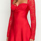 Romancia Rotes Langarm Minikleid