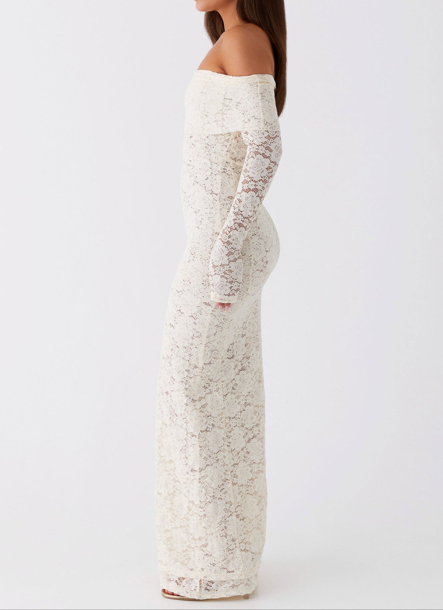 Genoviva Spitzen Maxikleid – Elfenbein