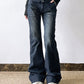 Blue Retro Sexy Low Waist Flare Jeans