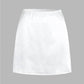 White French Lace Trim Satin Skirt Set