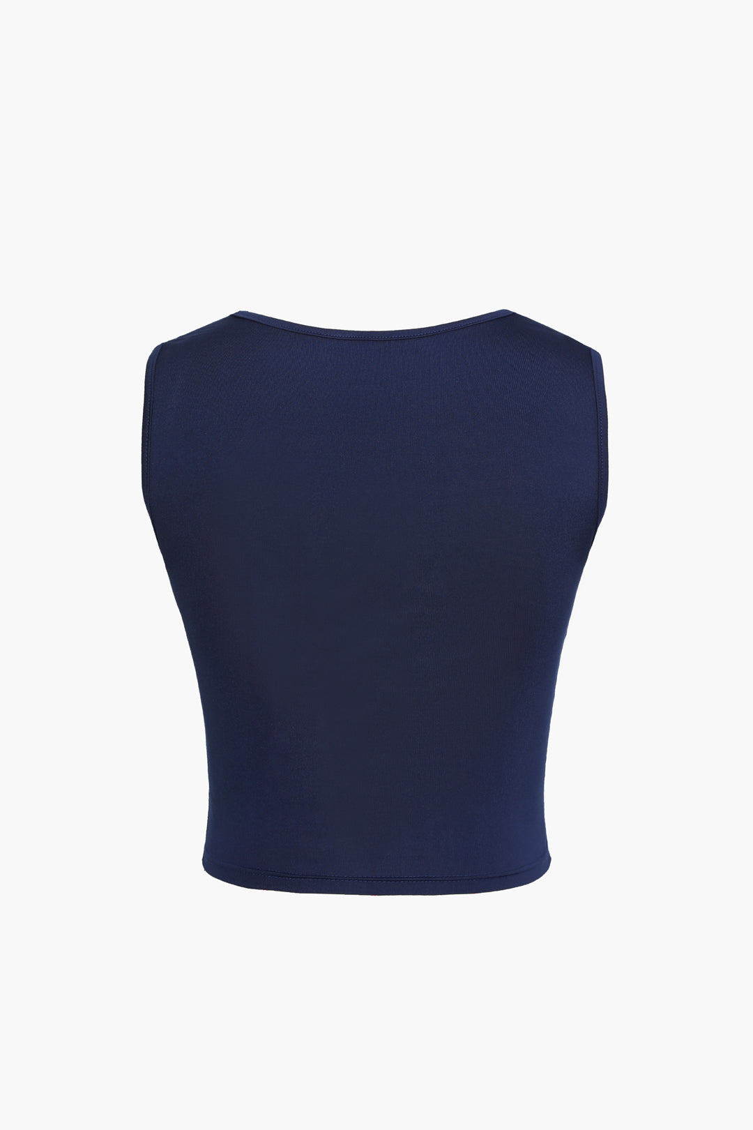 Navy Blue Y2K Square Neck Crop Tank Top