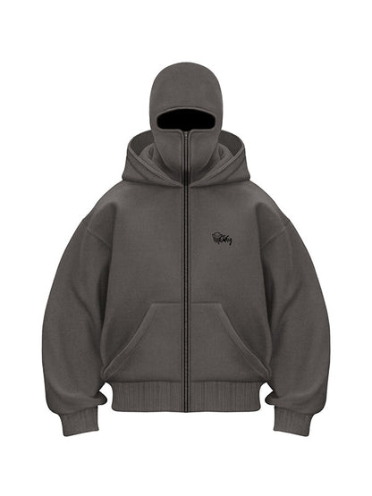 Mehrfarbiger 2000er Jahre Street Doppelhut Oversized Hoodie Für Herren