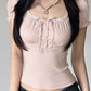 Pink Vintage Casual Short Sleeve T-Shirt