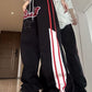 Contrast Color Y2K Flocking Print Star Patch Baggy Sweatpants