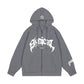Multicolored Vintage Gothic Letter Print Oversized Hoodie