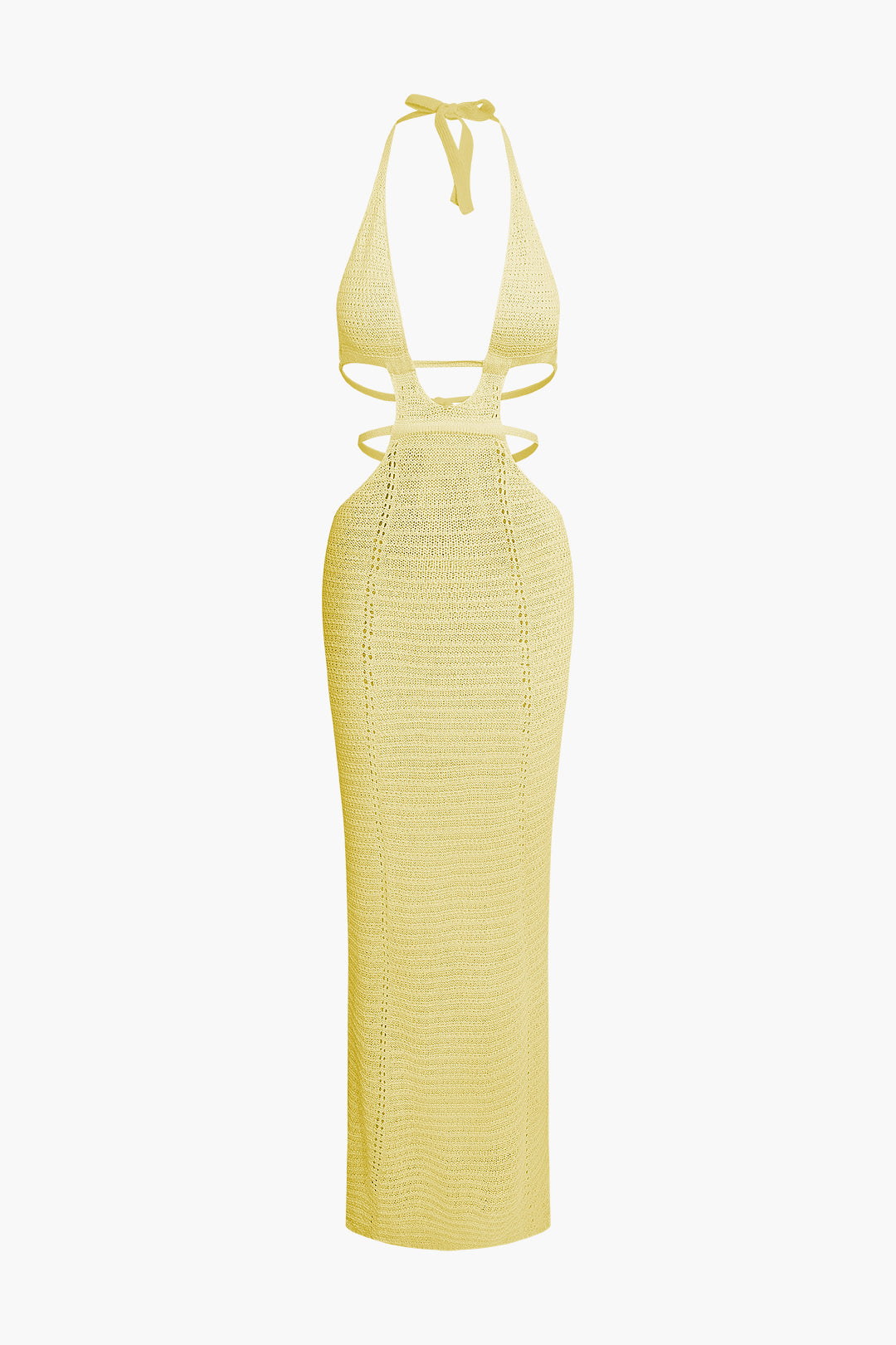 Cut outs knit maxi dress with halter back