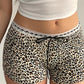 Punk Low Rise Leopard Print Shorts with Lace Trim