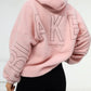 Solid 90s Letter Print Oversized Hoodie