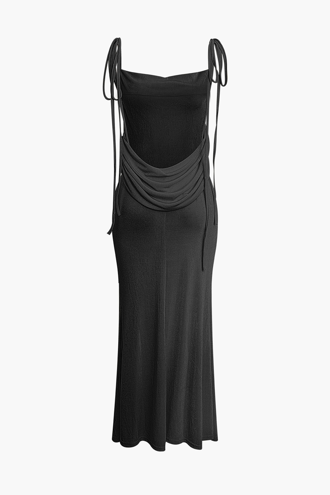 French shawl collar maxi dress with open back