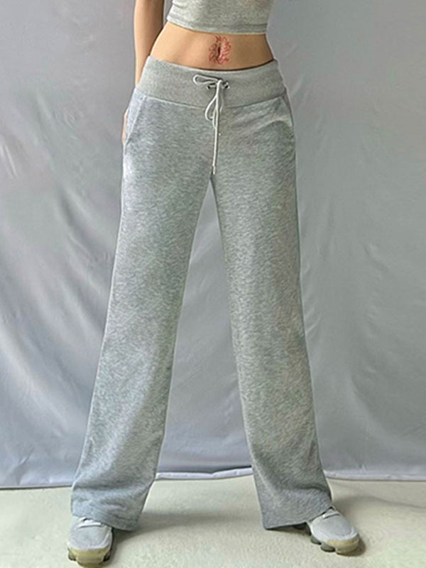 Grey retro flared trousers