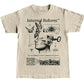 Aprikotenfarbenes Vintage Bedrucktes Oversized Kurzarm Shirt