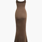 Classic Adjustable Straps Maxi Slip Dress