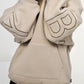 Solid 90s Letter Print Oversized Hoodie