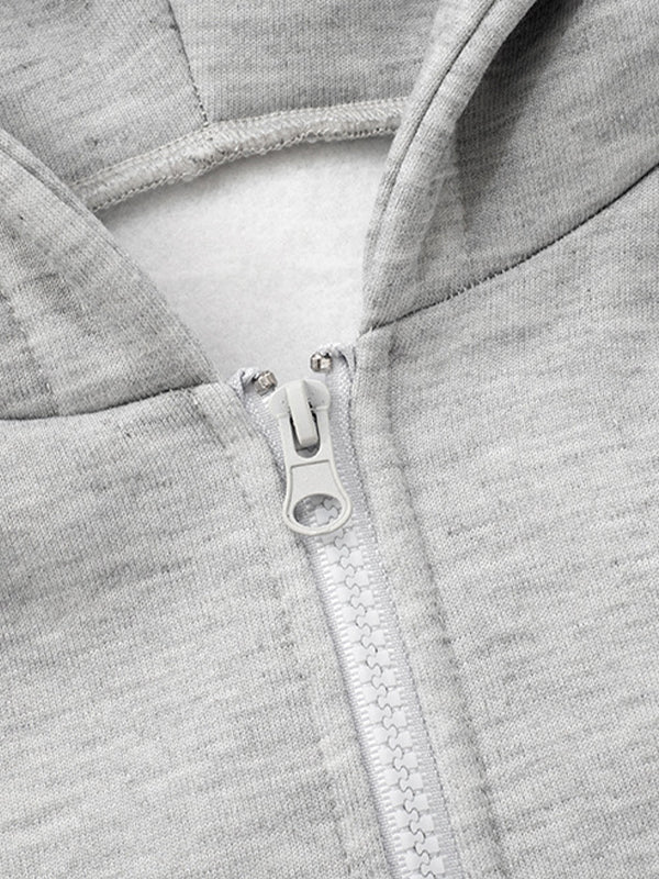 Gray Solid Vintage Oversize Hoodie